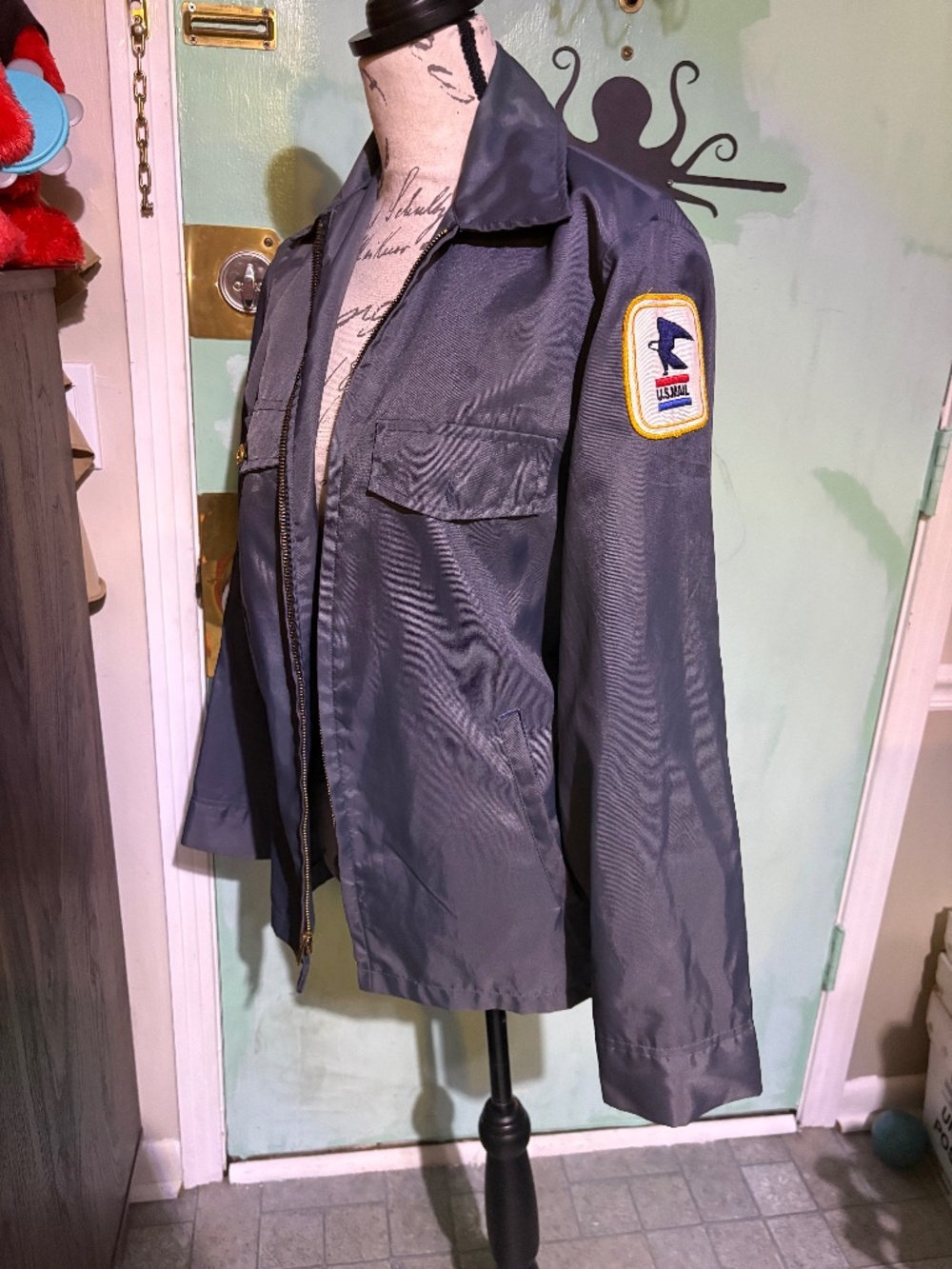 Vintage 70s USPS Postal Uniform Jacket Brookfield Small Short